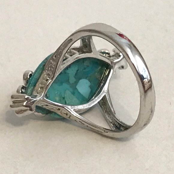 Silver Native SouthWestern Turquoise Ring 7 8 9 - Picture 8 of 12